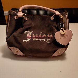 Juicy Couture Retro Velour Brown & Pink Women's Bag